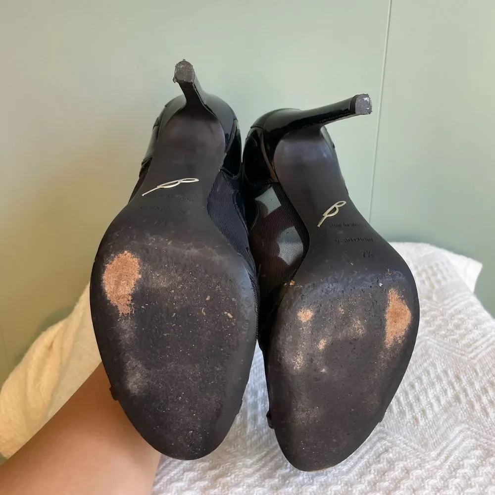 B Brian Atwood Black Booties Sz 7.5 - Picture 8 of 12